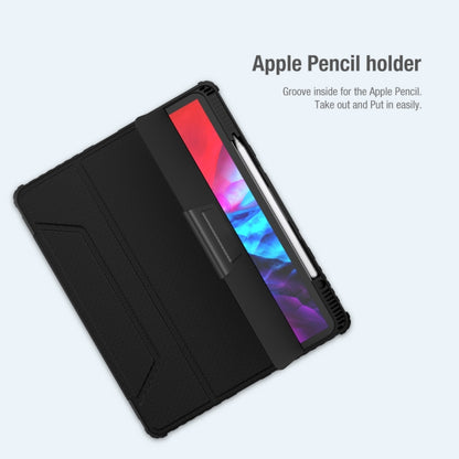 For iPad Pro 12.9 2022 / 2021 / 2020 NILLKIN Bumper Pro Horizontal Flip Leather Tablet Case with Pen Slot & Holder & Sleep / Wake-up Function (Blue) - free shipping - PMC Jewellery - Order now!