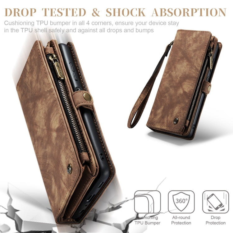 For Samsung Galaxy A12 CaseMe Detachable Multifunctional Horizontal Flip Leather Case, with Card Slot & Holder & Zipper Wallet & Photo Frame(Brown) - Galaxy Phone Cases by CaseMe | Online Shopping South Africa | PMC TechLife | Buy Now Pay Later Mobicred