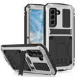 For Samsung Galaxy S21 FE R-JUST Shockproof Waterproof Dust-proof Metal + Silicone Protective Case with Holder(Silver) - Galaxy Phone Cases by R-JUST | Online Shopping South Africa | PMC TechLife | Buy Now Pay Later Mobicred