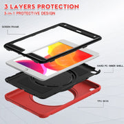Shockproof TPU + PC Protective Case with 360 Degree Rotation Foldable Handle Grip Holder & Pen Slot For iPad mini 5 / 4(Red)