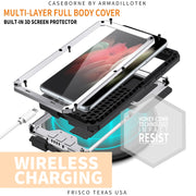 For Samsung Galaxy S21 Ultra 5G R-JUST Sliding Lens Cover Shockproof Dustproof Water-resistant Metal + Silicone Case with Invisible Holder(Silver)