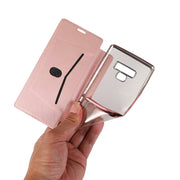 For Samsung Galaxy Note9 Bronzing Plating PU + TPU Horizontal Flip Leather Case with Holder & Card Slot(Pink White)