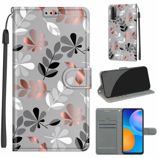 For Huawei P Smart 2021 / Y7a Voltage Colored Drawing Magnetic Clasp Horizontal Flip PU Leather Case with Holder & Card Slots(C19 Material Flower) - Huawei Cases by AutSpace | Online Shopping South Africa | PMC Jewellery | Buy Now Pay Later Mobicred