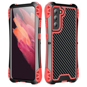 For Samsung Galaxy S21 FE R-JUST AMIRA Shockproof Dustproof Water-resistant Metal Protective Case(Red)