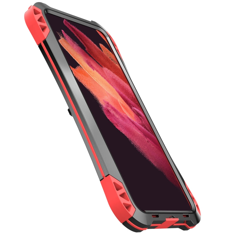 For Samsung Galaxy S21 FE R-JUST AMIRA Shockproof Dustproof Water-resistant Metal Protective Case(Red)