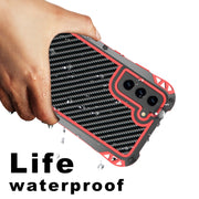 For Samsung Galaxy S21 FE R-JUST AMIRA Shockproof Dustproof Water-resistant Metal Protective Case(Red)