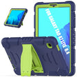 For Samsung Galaxy Tab A7 Lite 8.7 inch 2021 3-Layer Protection Screen Frame + PC + Silicone Shockproof Combination Case with Holder(NavyBlue+Lime) - free shipping - PMC TechLife - Order now!
