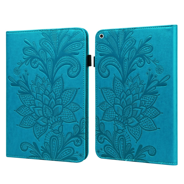 Lace Flower Embossing Pattern Horizontal Flip Leather Case with Holder & Card Slots & Wallet & Photo Frame & Sleep / Wake-up Function For iPad 9.7 2018 / 9.7  2017 / Air 2 / Air(Blue) - free shipping - PMC TechLife - Order now!