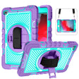 360 Degree Rotation Contrast Color Shockproof Silicone + PC Case with Holder & Hand Grip Strap & Shoulder Strap For iPad mini (2019) / 4(Purple+Mint Green) - free shipping - PMC TechLife - Order now!