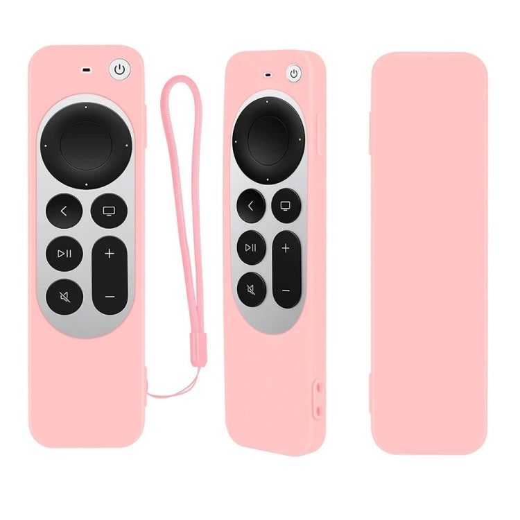 Silicone Protective Case Cover with Rope For Apple TV 4K 4th Siri Remote Controller(Pink) - Apple TV Accessories by PMC TechLife | Online Shopping South Africa | PMC TechLife