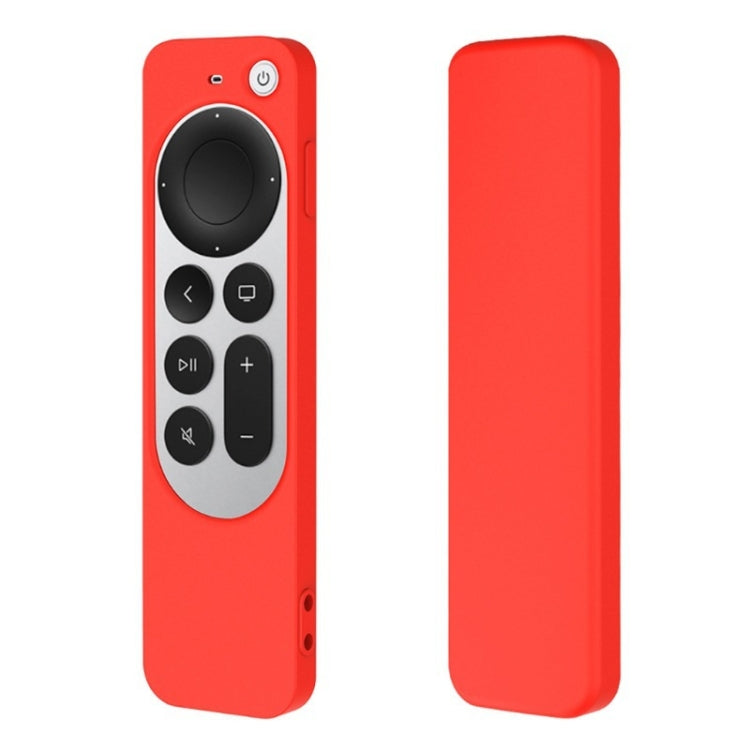 Silicone Protective Case Cover with Rope For Apple TV 4K 4th Siri Remote Controller(Red) - Apple TV Accessories by PMC TechLife | Online Shopping South Africa | PMC TechLife
