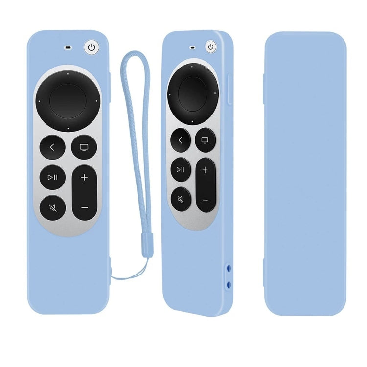 Silicone Protective Case Cover with Rope For Apple TV 4K 4th Siri Remote Controller(Sky Blue) - Apple TV Accessories by PMC TechLife | Online Shopping South Africa | PMC TechLife