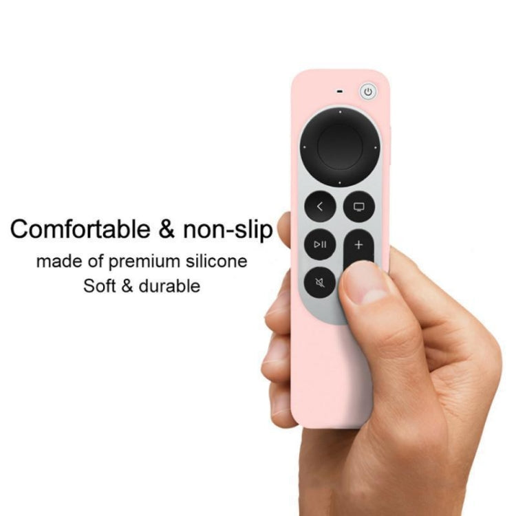 Silicone Protective Case Cover with Rope For Apple TV 4K 4th Siri Remote Controller(Pink) - Apple TV Accessories by PMC TechLife | Online Shopping South Africa | PMC TechLife