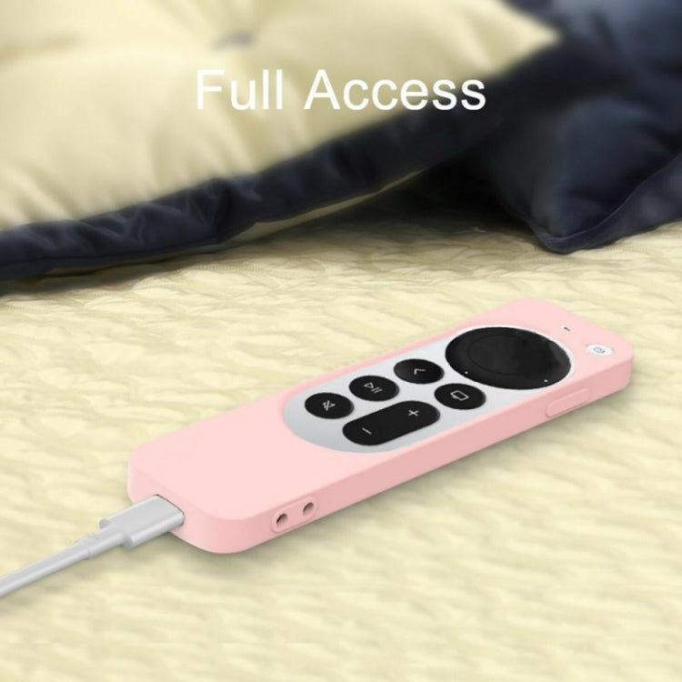 Silicone Protective Case Cover with Rope For Apple TV 4K 4th Siri Remote Controller(Pink) - Apple TV Accessories by PMC TechLife | Online Shopping South Africa | PMC TechLife