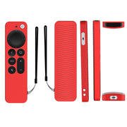 Silicone Protective Case Cover For Apple TV 4K 4th Siri Remote Controller(Red)