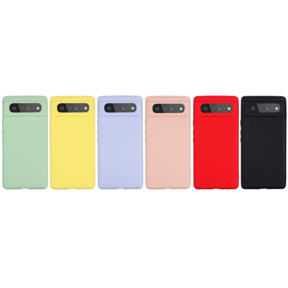 For Google Pixel 6 Pure Color Liquid Silicone Shockproof Full Coverage Case(Green)