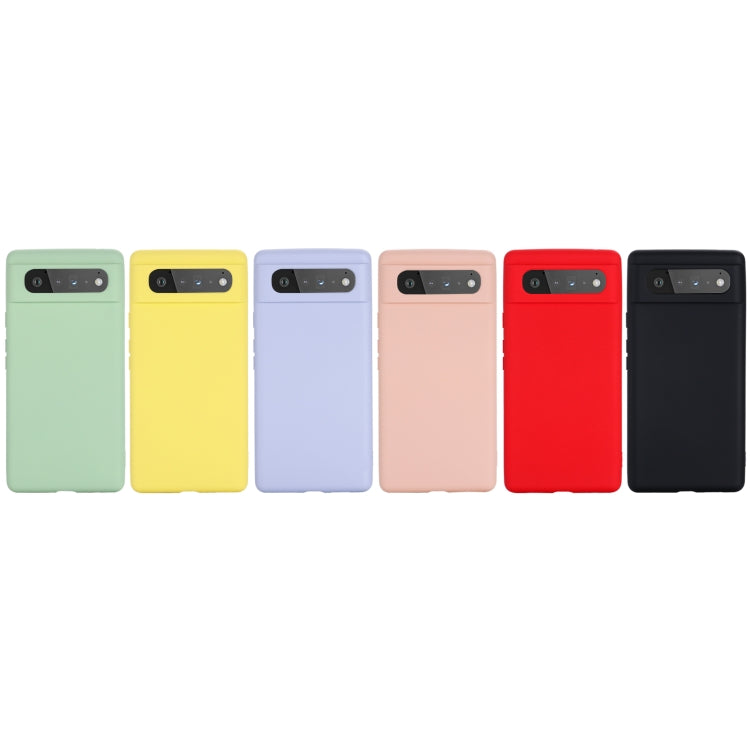 For Google Pixel 6 Pure Color Liquid Silicone Shockproof Full Coverage Case(Green)