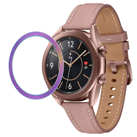 For Samsung Galaxy Watch 3 41mm Smart Watch Rhombus Texture Bezel Ring(Colorful) - Watch Cases by ENKAY