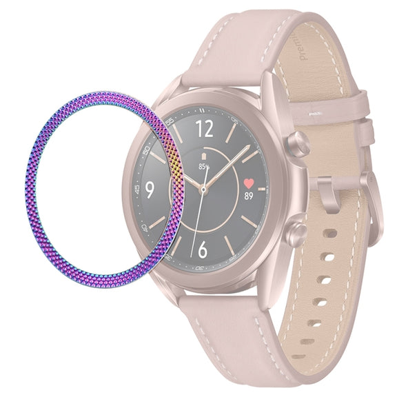 For Samsung Galaxy Watch 3 41mm Smart Watch Rhombus Texture Bezel Ring(Colorful) - Watch Cases by ENKAY