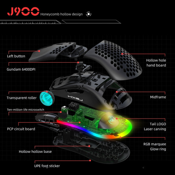 HXSJ V100+J900+P8 One-handed Keyboard + Programming Gaming Mouse + Keyboard Mouse Converter Set