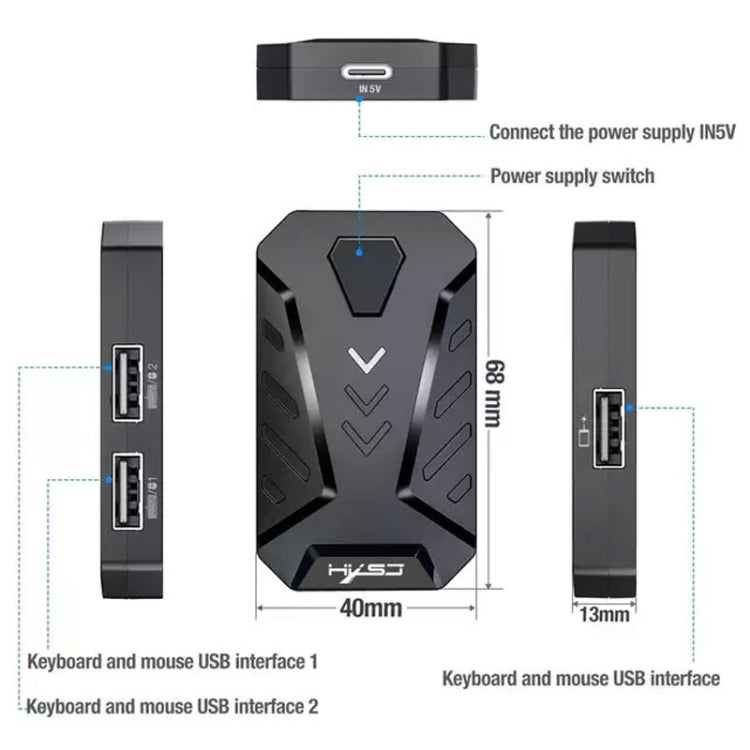 HXSJ V100+J900+P8 One-handed Keyboard + Programming Gaming Mouse + Keyboard Mouse Converter Set