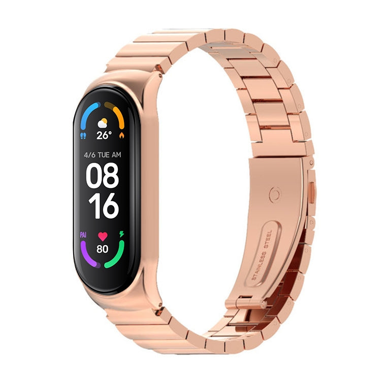 For Xiaomi Mi Band 6 / 5 / 4 / 3 Mijobs Metal CS Bamboo Joint Stainless Steel Watch Band(Rose Gold) - free shipping - PMC TechLife - Order now!