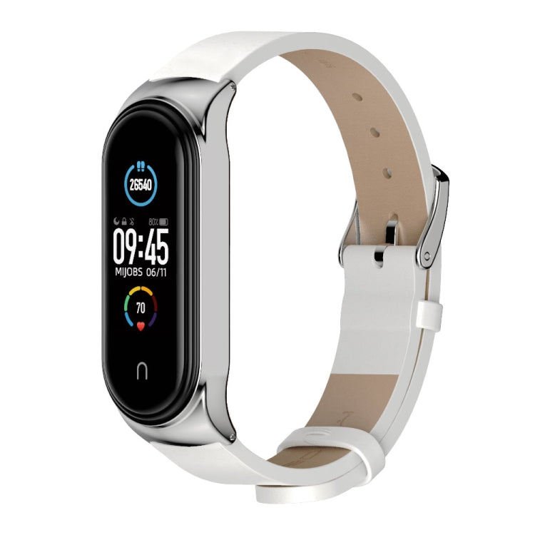 For Xiaomi Mi Band 6 / 5 / 4 / 3 Mijobs CS Microfiber Leather Watch Band(White) - Watch Bands by MIJOBS