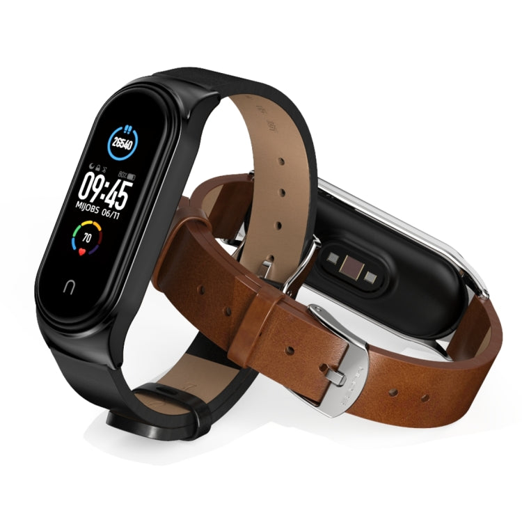 For Xiaomi Mi Band 6 / 5 / 4 / 3 Mijobs CS Microfiber Leather Watch Band(Black + Silver) - free shipping - PMC TechLife - Order now!