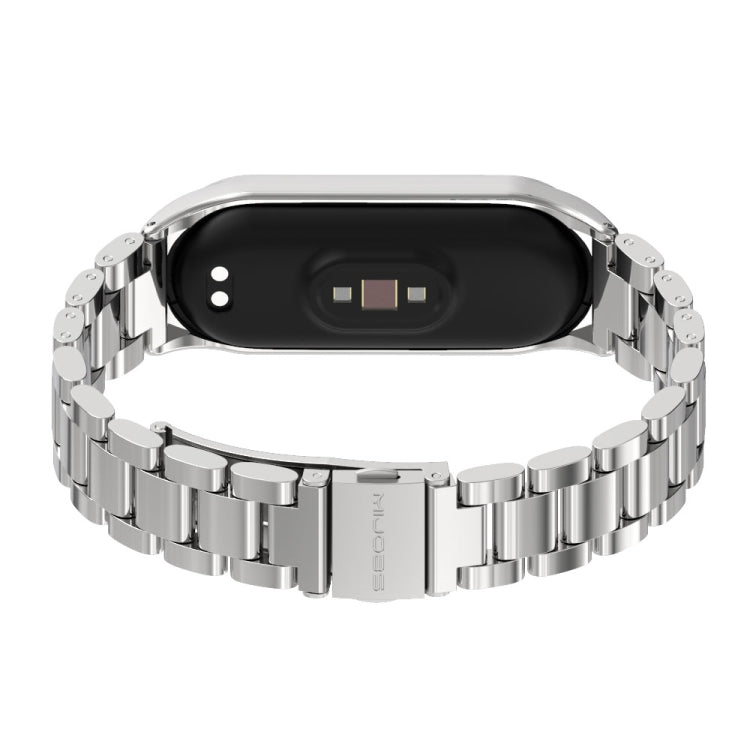 For Xiaomi Mi Band 6 / 5 / 4 / 3 Mijobs CS Metal Three Bead Stainless Steel Watch Band(Silver) - Watch Bands by MIJOBS | Online Shopping South Africa | PMC TechLife | Buy Now Pay Later Mobicred