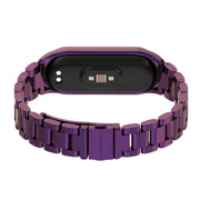 For Xiaomi Mi Band 6 / 5 / 4 / 3 Mijobs CS Metal Three Bead Stainless Steel Watch Band(Purple) - Watch Bands by MIJOBS