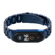 For Xiaomi Mi Band 6 / 5 / 4 / 3 Mijobs CS Metal Three Bead Stainless Steel Watch Band(Blue) - Watch Bands by MIJOBS
