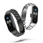 For Xiaomi Mi Band 6 / 5 / 4 / 3 Mijobs CS Metal Three Bead Stainless Steel Watch Band(Blue) - Watch Bands by MIJOBS