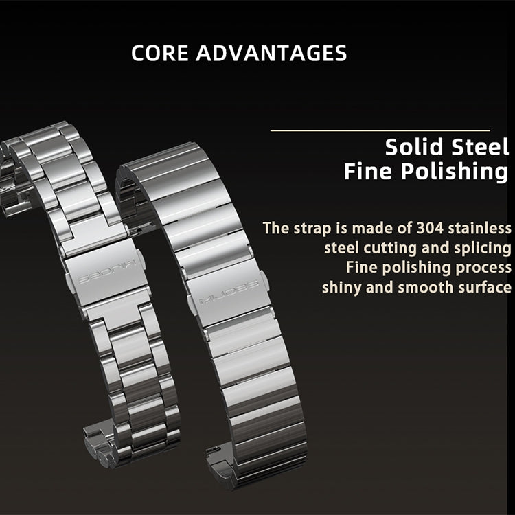 For Xiaomi Mi Band 6 / 5 / 4 / 3 Mijobs CS Metal Three Bead Stainless Steel Watch Band(Silver) - Watch Bands by MIJOBS | Online Shopping South Africa | PMC TechLife | Buy Now Pay Later Mobicred