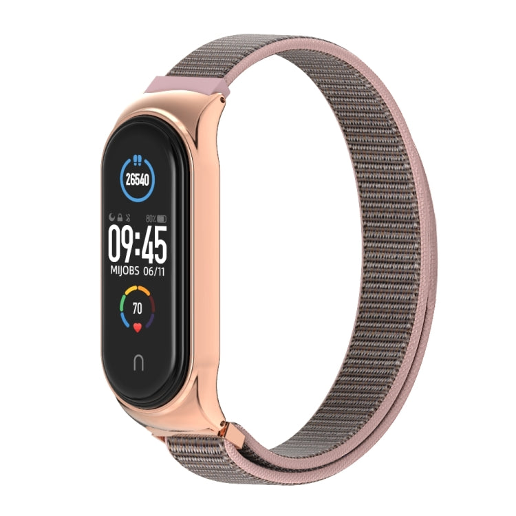 For Xiaomi Mi Band 6 / 5 / 4 / 3 Mijobs CS Breathable Nylon Watch Band(Sand Pink)
