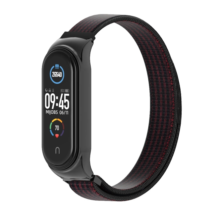 For Xiaomi Mi Band 6 / 5 / 4 / 3 Mijobs CS Breathable Nylon Watch Band(Black Red) - free shipping - PMC TechLife - Order now!