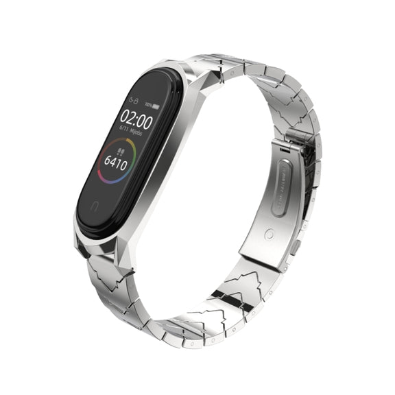 For Xiaomi Mi Band 6 / 5 / 4 / 3 Mijobs GT Metal Stainless Steel V Type Watch Band(Silver) - Watch Bands by MIJOBS
