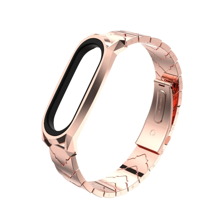 For Xiaomi Mi Band 6 / 5 / 4 / 3 Mijobs GT Metal Stainless Steel V Type Watch Band(Rose Gold) - free shipping - PMC TechLife - Order now!