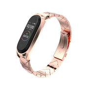 For Xiaomi Mi Band 6 / 5 / 4 / 3 Mijobs GT Metal Stainless Steel V Type Watch Band(Rose Gold)