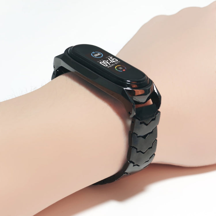 For Xiaomi Mi Band 6 / 5 / 4 / 3 Mijobs GT Metal Stainless Steel V Type Watch Band(Silver) - Watch Bands by MIJOBS | Online Shopping South Africa | PMC TechLife | Buy Now Pay Later Mobicred