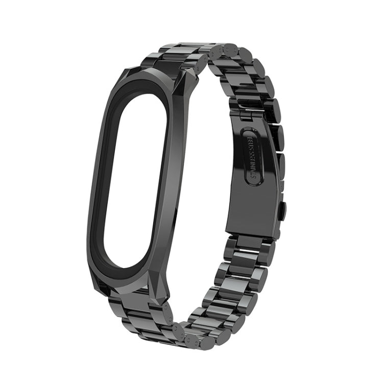 For Xiaomi Mi Band 6 / 5 / 4 / 3 Mijobs Three Beads Metal GT Stainless Steel Watch Band(Black) - Watch Bands by MIJOBS | Online Shopping South Africa | PMC TechLife | Buy Now Pay Later Mobicred