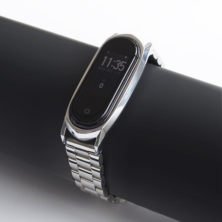 For Xiaomi Mi Band 6 / 5 / 4 / 3 Mijobs Three Beads Metal GT Stainless Steel Watch Band(Rose Gold) - Watch Bands by MIJOBS | Online Shopping South Africa | PMC TechLife | Buy Now Pay Later Mobicred