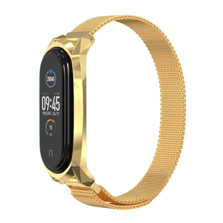 For Xiaomi Mi Band 6 / 5 / 4 / 3 Mijobs Milan Magnetic GT Stainless Steel Watch Band(Gold) - Watch Bands by MIJOBS | Online Shopping South Africa | PMC TechLife | Buy Now Pay Later Mobicred