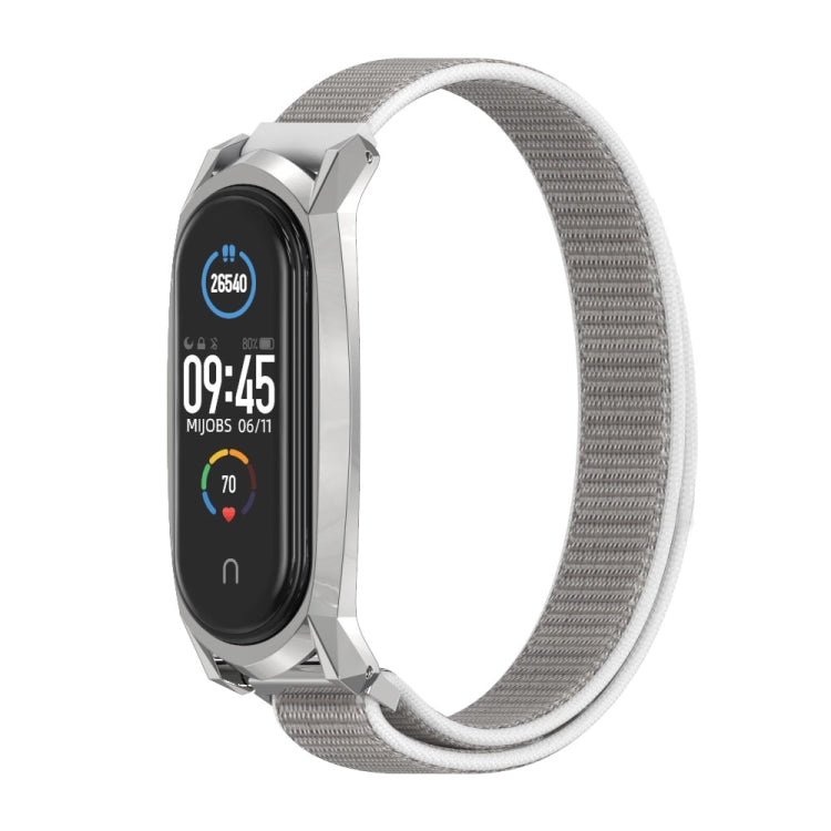 For Xiaomi Mi Band 6 / 5 / 4 / 3 Mijobs GT Nylon Loop Watch Band(Seashell Silver) - Watch Bands by MIJOBS