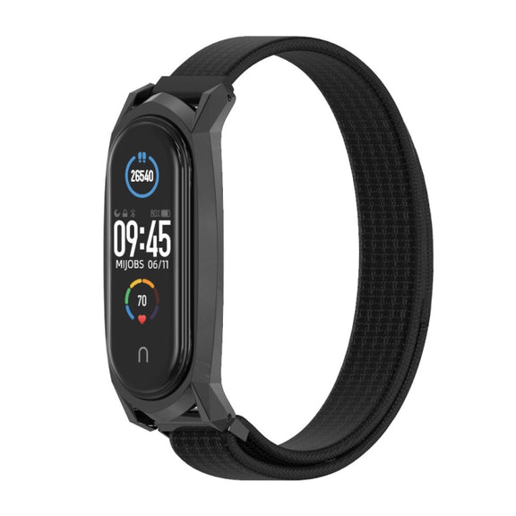 For Xiaomi Mi Band 6 / 5 / 4 / 3 Mijobs GT Nylon Loop Watch Band(Black) - Watch Bands by MIJOBS