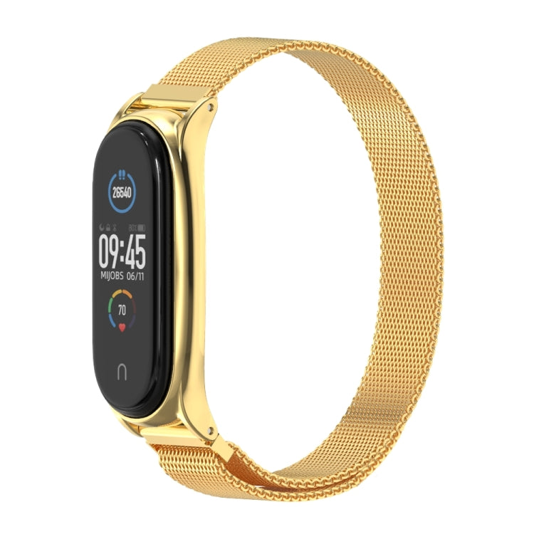 For Xiaomi Mi Band 6 / 5 / 4 / 3 Mijobs Milan Magnetic Plus Stainless Steel Watch Band(Gold) - Watch Bands by MIJOBS | Online Shopping South Africa | PMC TechLife | Buy Now Pay Later Mobicred