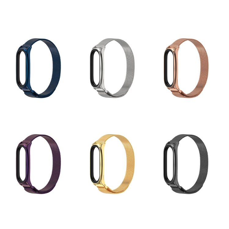 For Xiaomi Mi Band 6 / 5 / 4 / 3 Mijobs Milan Magnetic Plus Stainless Steel Watch Band(Rose Gold) - Watch Bands by MIJOBS | Online Shopping South Africa | PMC TechLife | Buy Now Pay Later Mobicred