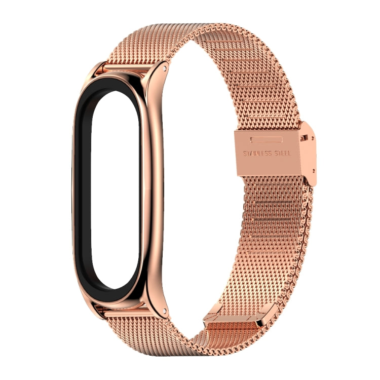 For Xiaomi Mi Band 6 / 5 / 4 / 3 Mijobs Milan Buckle Plus Stainless Steel Watch Band(Rose Gold) - Watch Bands by MIJOBS | Online Shopping South Africa | PMC TechLife | Buy Now Pay Later Mobicred