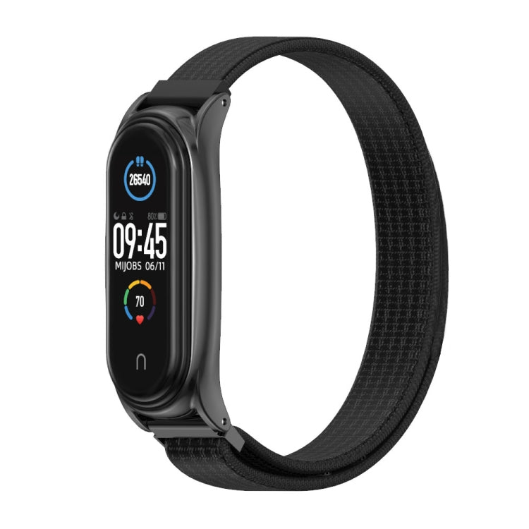 For Xiaomi Mi Band 6 / 5 / 4 / 3 Mijobs Nylon Loop Plus Watch Band Watch Band(Black) - Watch Bands by MIJOBS | Online Shopping South Africa | PMC TechLife | Buy Now Pay Later Mobicred