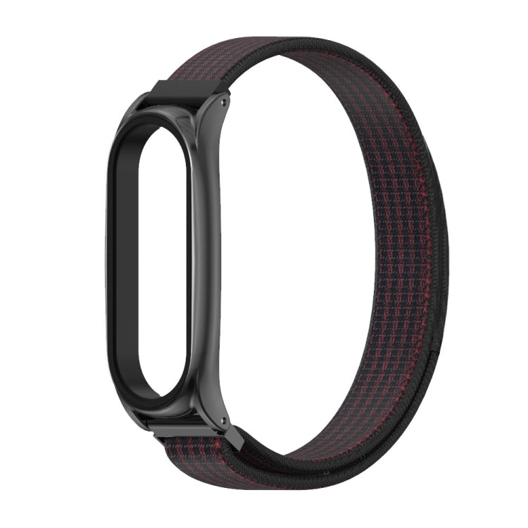 For Xiaomi Mi Band 6 / 5 / 4 / 3 Mijobs Nylon Loop Plus Watch Band Watch Band(Black Red) - Watch Bands by MIJOBS | Online Shopping South Africa | PMC TechLife | Buy Now Pay Later Mobicred