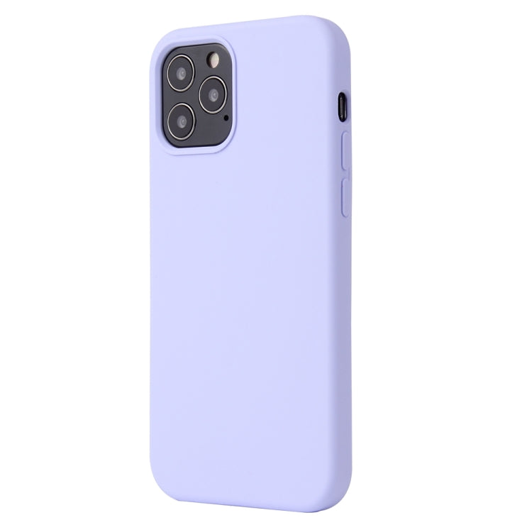For iPhone 13 Solid Color Liquid Silicone Shockproof Protective Case(Light Purple)